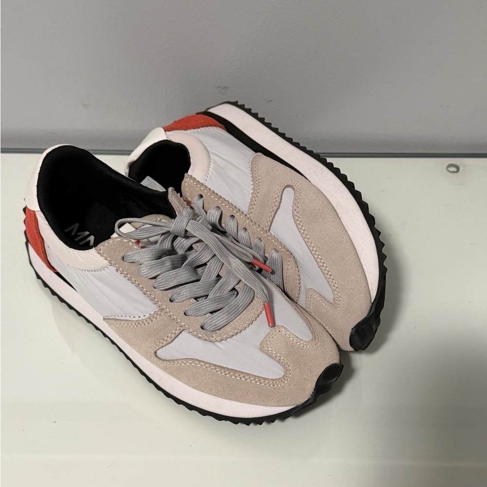 Mango Women's Sneakers in Beige, White, and orange